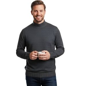 Metropolitan View 100% Italian Wool Textured Mock Neck Sweater Size L